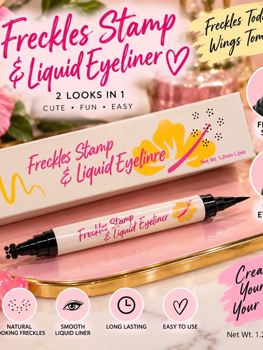 Freckles Stamp & Liquid Eyeliner - Pink